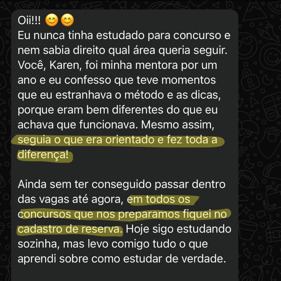 Depoimento de aluna