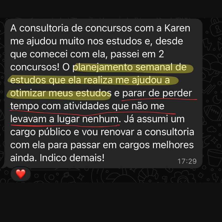 Depoimento de aluna